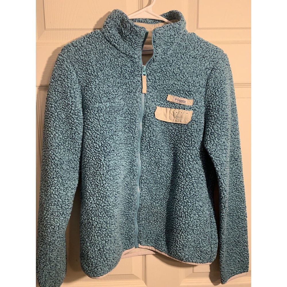 Columbia PFG Harborside Womens Size S Heavy Weight Full Zip Fleece Jacket Blue‎